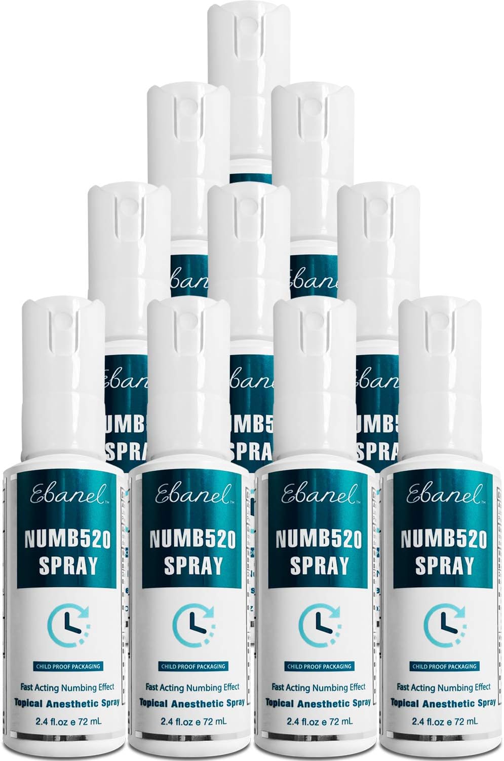 Ebanel 6-Pack 5% Lidocaine Spray Maximum Strength, 14.4‬ Fl Oz Numbing Spray with 0.25% Phenylephrine, Topical Anesthetic Pain Relief Spray with Arginine, Allantoin, Secured with Child Resistant Cap: Health & Personal Care