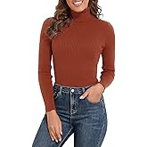 PrettyGuide Women's Ribbed Turtleneck Long Sleeve Sweater Tops