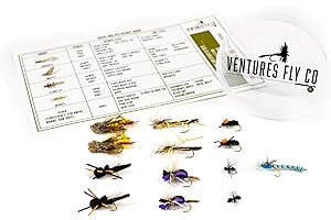 Ventures Fly Co. | Baker’s Dozen Packs | 13 Premium Hand-Tied Fly Fishing Flies | Water-Proof Fly Cup Included | Dry, Wet, Nymph, Streamer, Terrestrial | Perfect for Trout and Bass!