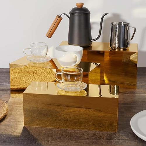 Acrylic Food Display Risers, Gold Risers Boxes 5Pcs Curacao - View #9