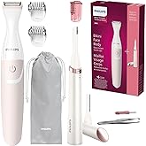 Philips Beauty Women's Bikini Trimmer and Precision Trimmer Special Edition Bundle, BRT387/90,Pink and White