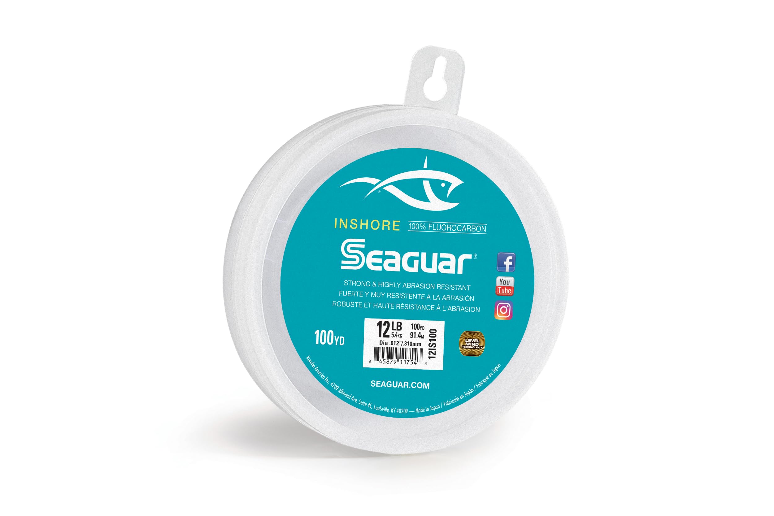 Seaguar/Kureha America in Shore 100% Fluorocarbon Leader 100yd 30lb, Clear