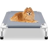 Elevated Dog Bed for Small Dogs, Dog Cooling mat Cot, Raised Dog Bed | Indoor Detachable Raised Dog Bed, 20" L x 20" W x 6.5"H，with Non-Slip Feet，Soft and Luxurious Comfortable
