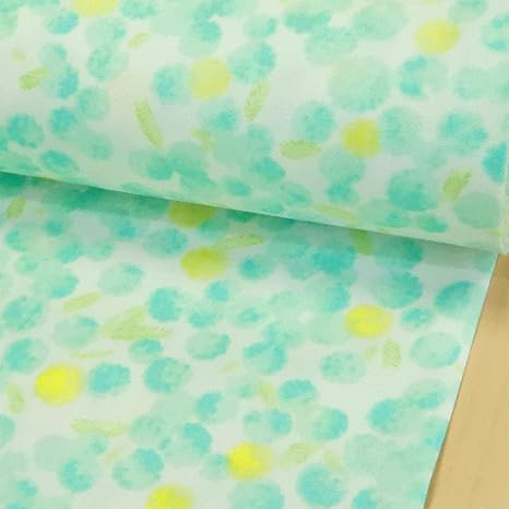 Amazon 花柄 生地 小花 リバティ風 グリーン ミモザ ブロード プリント 布 布地 手芸 1ｍ単位 布 生地 通販