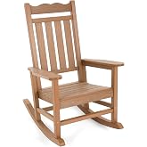Stoog Oversized Outdoor Rocking Chair, Porch Rocker with 400 lbs Weight Capacity, Weather Resistant, for Backyard, Lawn, Patio, Fire Pit, Garden and Indoor, Teak