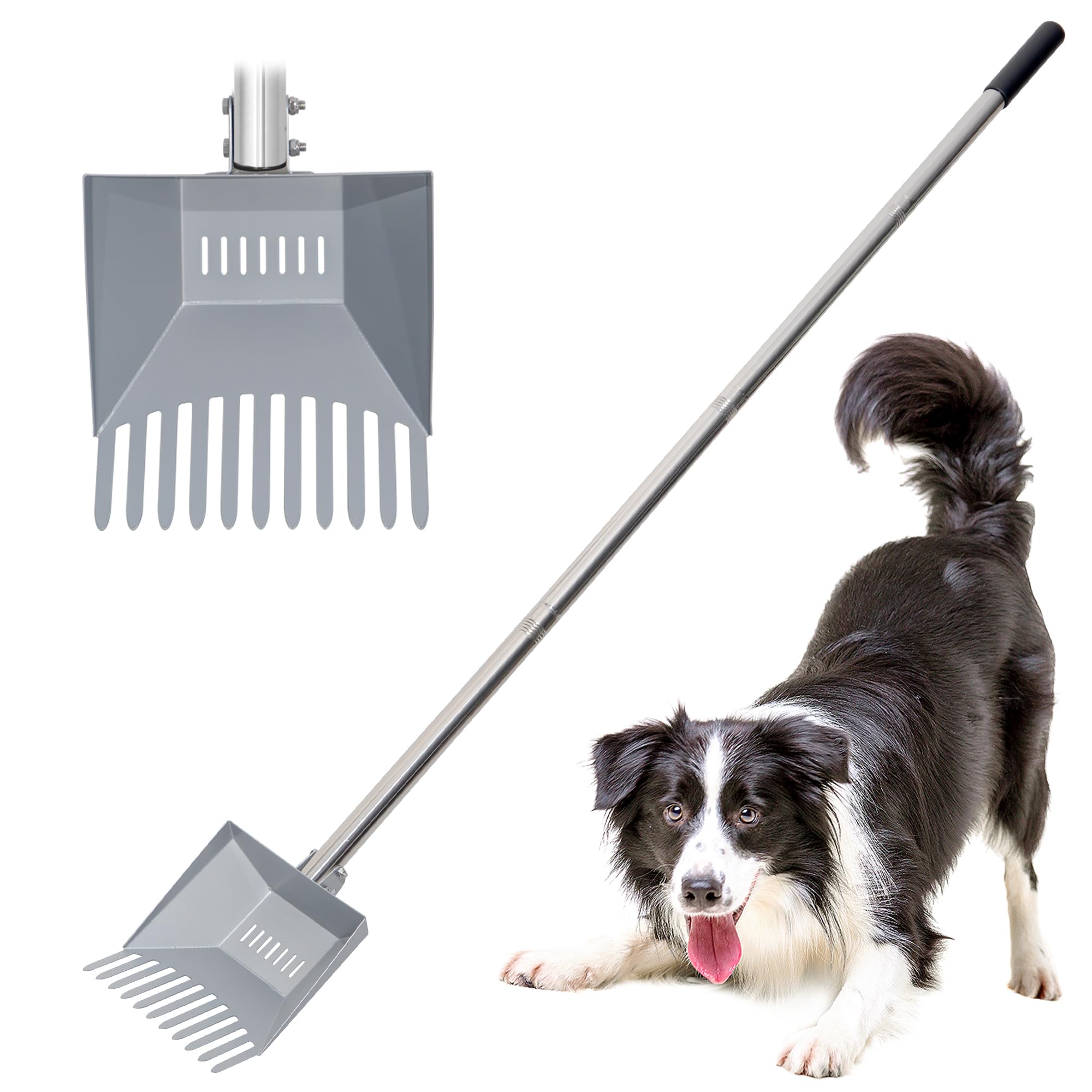 Photo 1 of CKLT Heavy Duty Pooper Scooper 66in Tempered Spring Steel Scoop Long Stainless Steel Handle Dog Pooper Scooper for Large Dogs Outdoor Pet Waste Removal Shovel