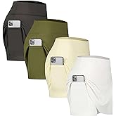 Real Essentials 4 Pack: Women's Active Skort Lightweight Comfy & Breathable Tennis Golf Skirt (Available in Plus Size)