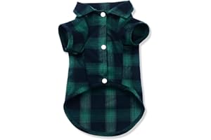 Dog Shirt,Koneseve Pet Plaid Polo Clothes Shirt T-Shirt, Sweater Bottoming Shirt ,Cat Puppy Grid Adorable Wearing Stylish Cozy Halloween,Christmas Costumes {Green;L/Large}
