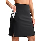 SANTINY 20" Skorts for Women 3 Pockets High Waist Long Athletic Tennis Skirt Golf Skort for Casual Summer Travel
