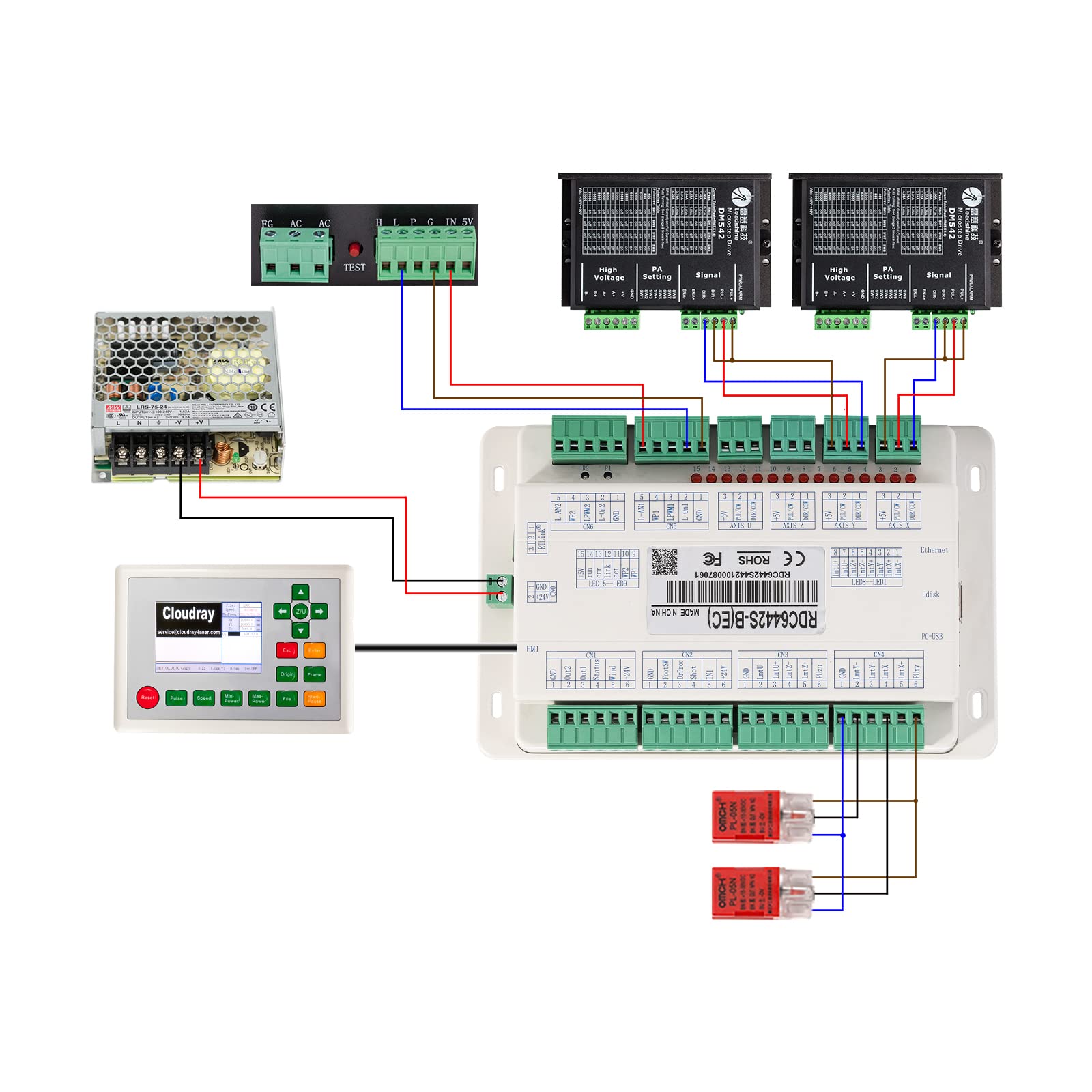 Cloudray Ruida DSP Controller RD RDC6442G RDC6442S for CO2 Laser Engraver Engraving Machine