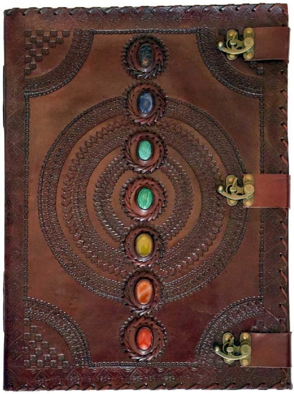 leather diary With 7 Stone 10 x 13 Inch