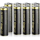 ORICO Ener-G Lithium ion Battery Rechargeable AA Lithium Battery 1.5V 2100mWh USB-C Charging 2H Fast Charging Over 1500 Cycles for Camera Controller Clock Flashlight Toys EG5C 8pack (No Cable)