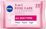 NIVEA 3in1 Rose Care Cleansing Wipes 50pk Plant-Based Makeup Remover Organic view 1