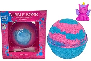 TWO SISTERS Unicorn Bubble Bath Bomb for Kids with Surprise Unicorn Squishy Toy Inside - Bath Bombs for Boys & Girls - Moisturizes Dry Sensitive Skin. Releases Color, Scent, Bubbles