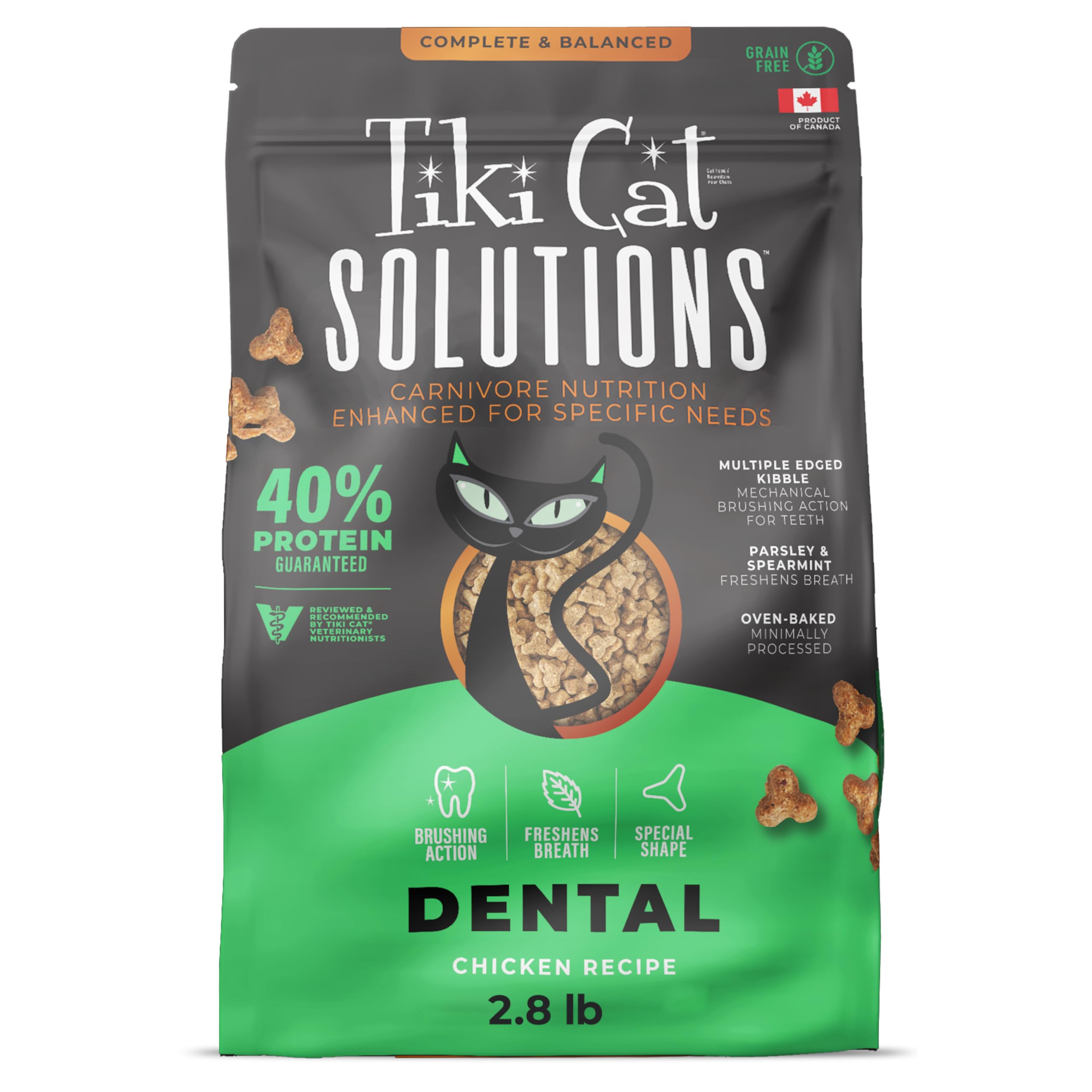 Photo 1 of Tiki Cat Solutions Dry Cat Food, Dental, Chicken, 2.8 lbs. Bag