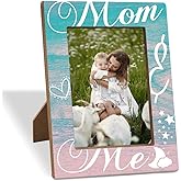 XHWLYN Wooden Photo Frame Mom & Me Heartwarming Mother’s Day Gift For Mom Thanksgiving & Christmas Gifts Moms Birthday Gifts Unique Family Photo Frame Display Unique Mother Gift 8x6 Inches