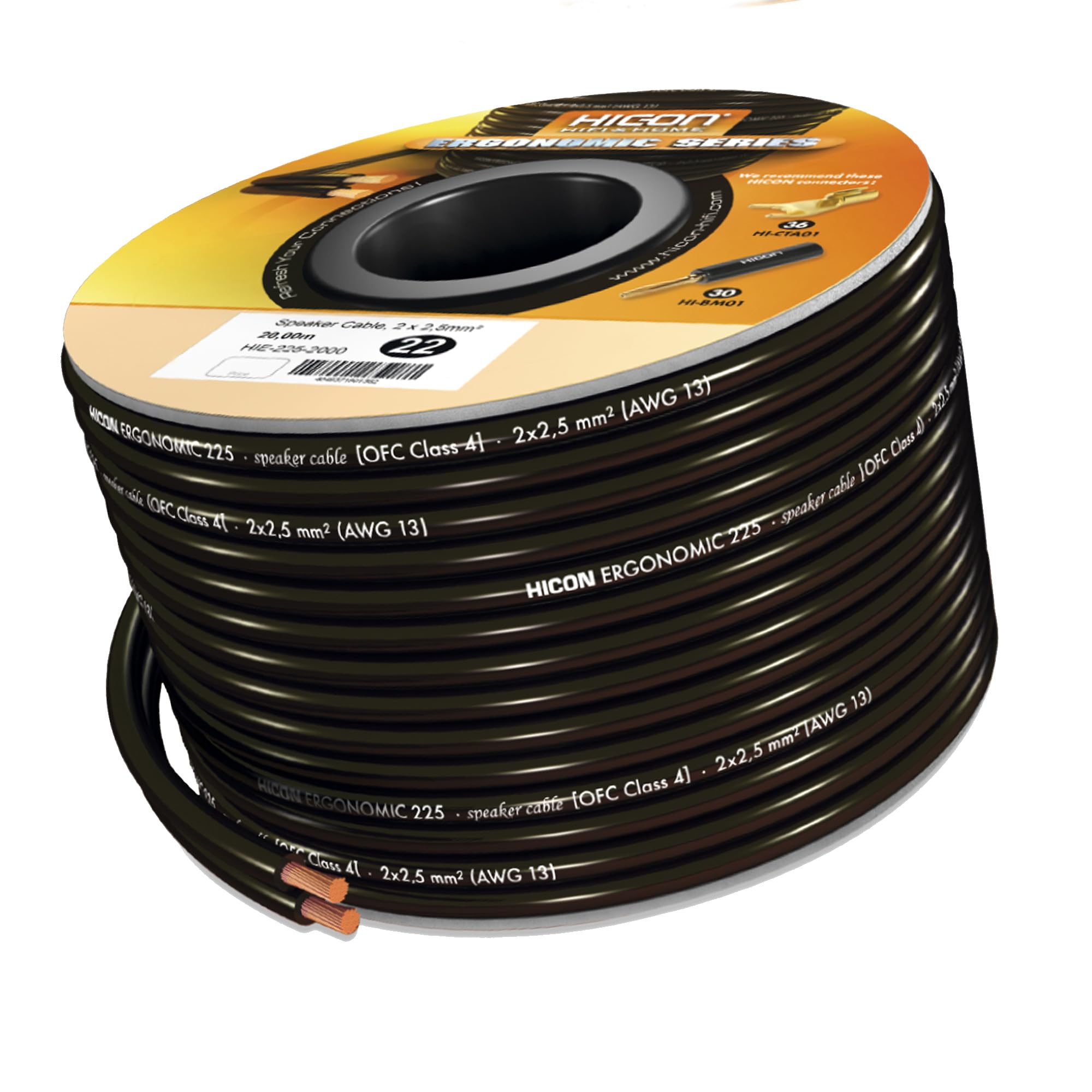 Hicon ERGONOMIC – 10 M Speaker Cable 2 x 2,5 mm²