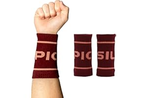 PICSIL - Cotton Sports Wristbands | Absorbent and Breathable | Ideal for Gym, Cross Training, Running and Tennis | Use with Grips | Unisex Design |