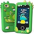 KOKODI Kids Smart Phone Toys, Touchscreen HD Dual Camera Cell Phone for Kids, Birthday Gifts Dinosaur Toddler Play Phone for Boys 3-10, Travel Learning Toy for Kids with 8GB SD Card(Green)