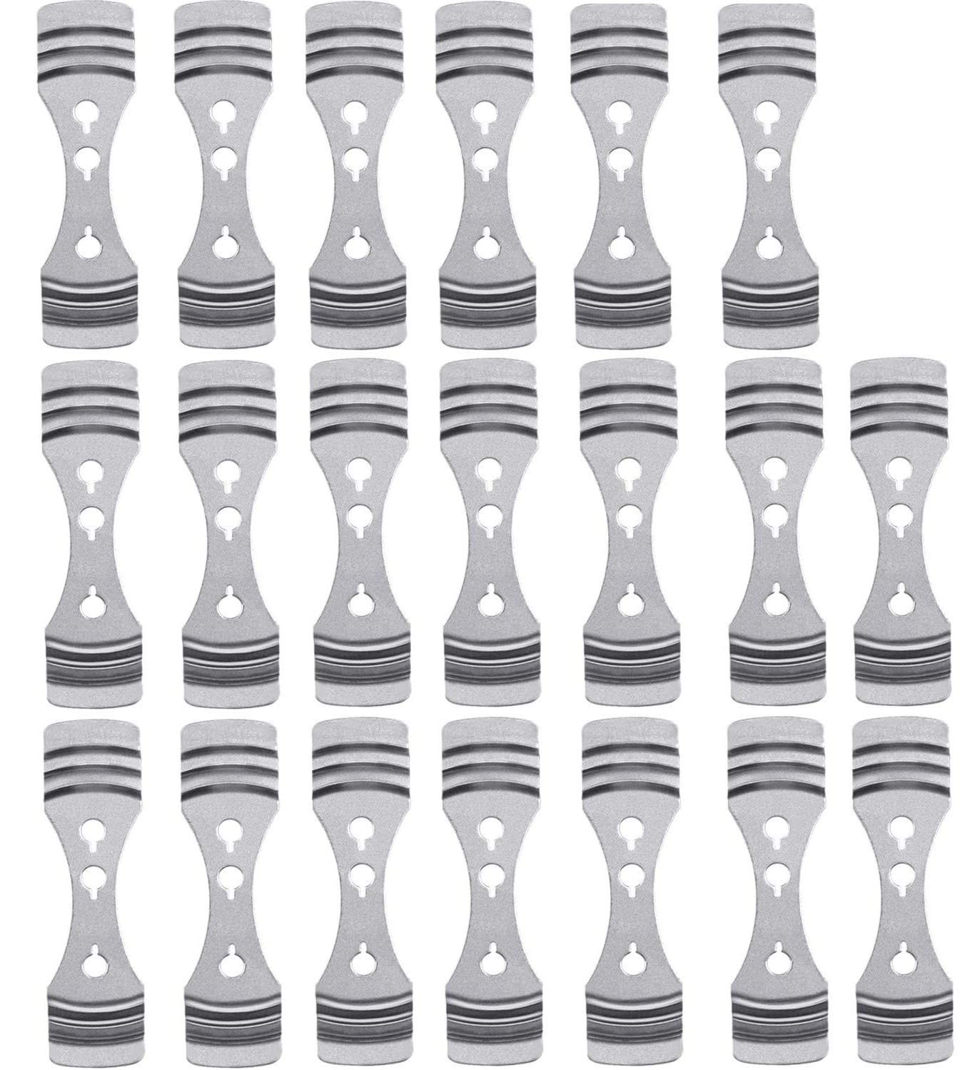 KAHEIGN 20Pcs Metal Candle Wick Centering Devices, Stainless Steel Candle Core Holder for Candle DIY Making (Silver)