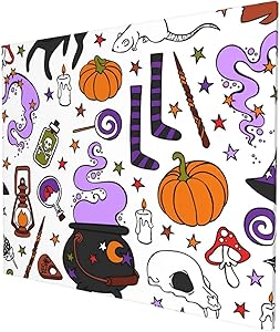 Canvas Wall Art Home Decorations, Black Cat. Halloween Pumpkin Wall Decor Artwork for Walls, Wall Decorations for Living Room Bedroom Frameless Wall Hanging Decor Paintings 24x20 Inch