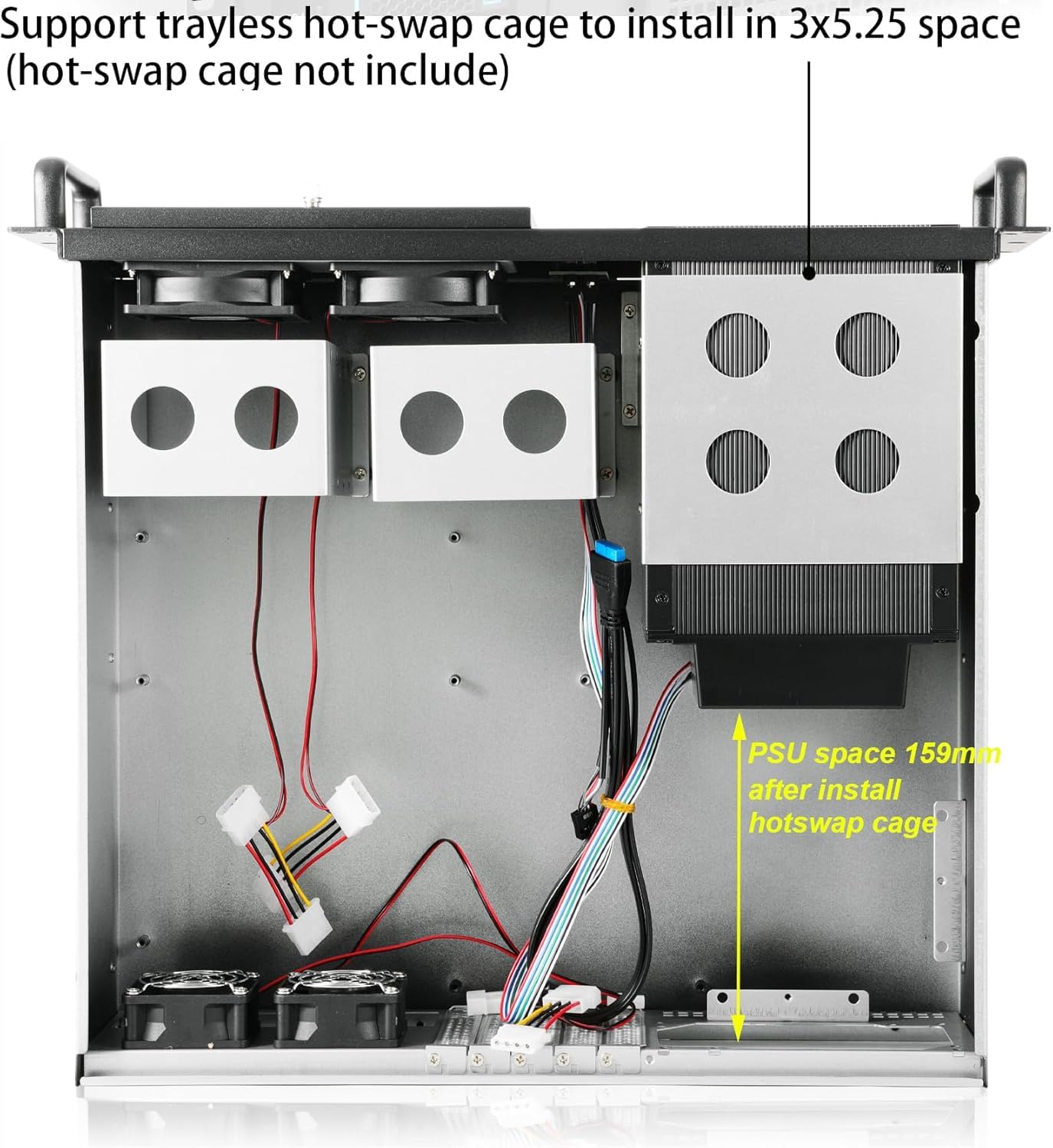 RackChoice 3u Rackmount Server Chassis MATX/Mini-ITX 3x5.25 Support ATX PSU with Either top/Bottom or Side Cooling and SFX PSU (Need to use The ATX to SFX braccket in Screw Box)