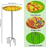MeyRolizn Bee Butterfly Water Station Metal Puddler Stone Texture Garden Stake view 2