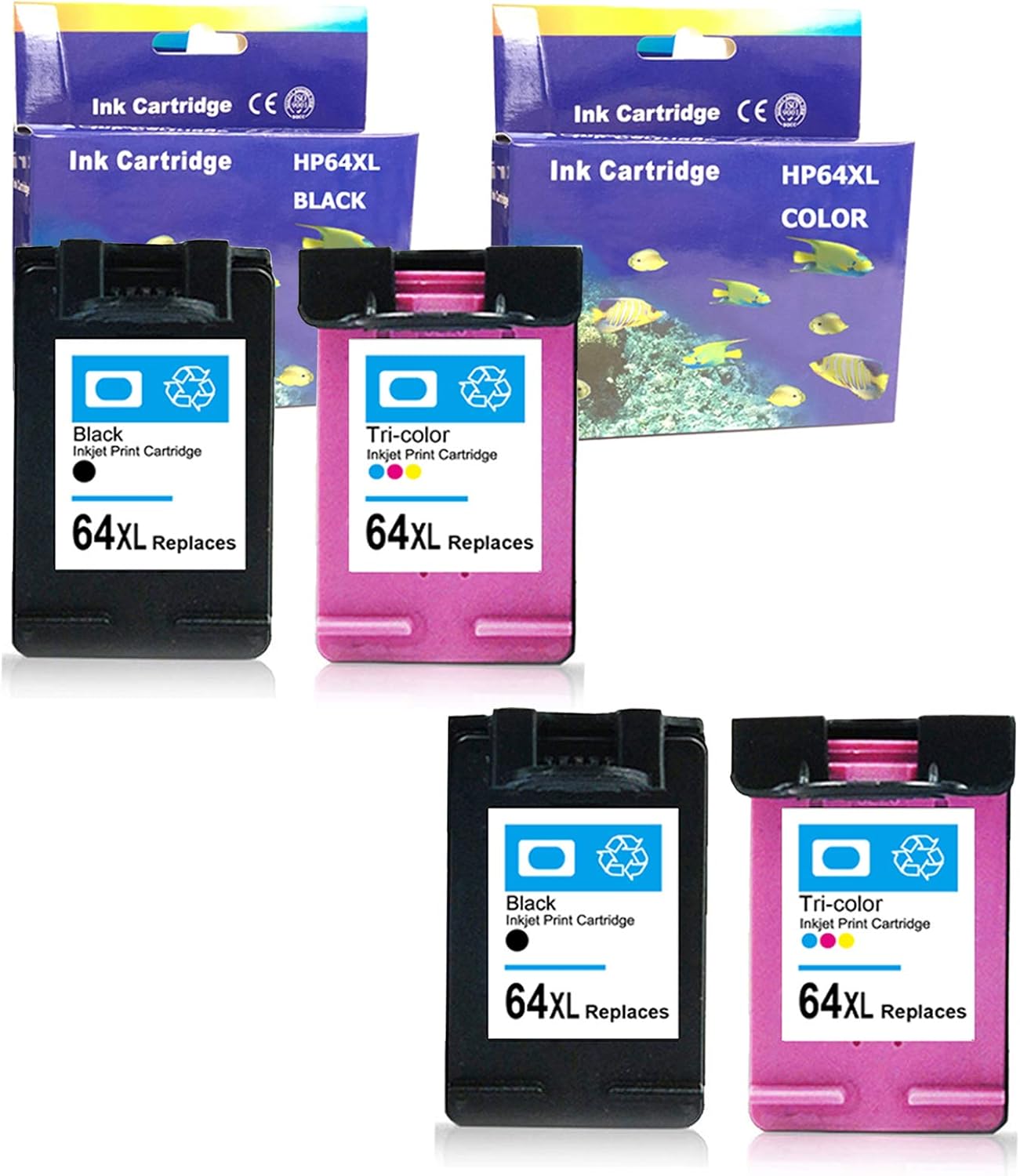 ZET Remanufactured Ink Cartridge Replacement for HP 64XL 64 XL for Envy