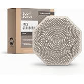 Sud Scrub&reg; Antimicrobial Silicone Face Scrubber, 1 Pack, Gentle Face Exfoliator for Sensitive Skin, Eco Friendly Facial Cleansing Brush, Exfoliating Face Brush for Men and Women (Clay)