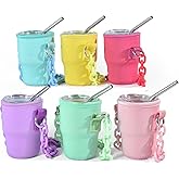 AGH 5 oz Mini Tumbler Shot Glass with Colored Sleeves Stainless Steel Sublimation Tumblers Cute Double Wall Vacuum Insulated Cups, 6 Pack