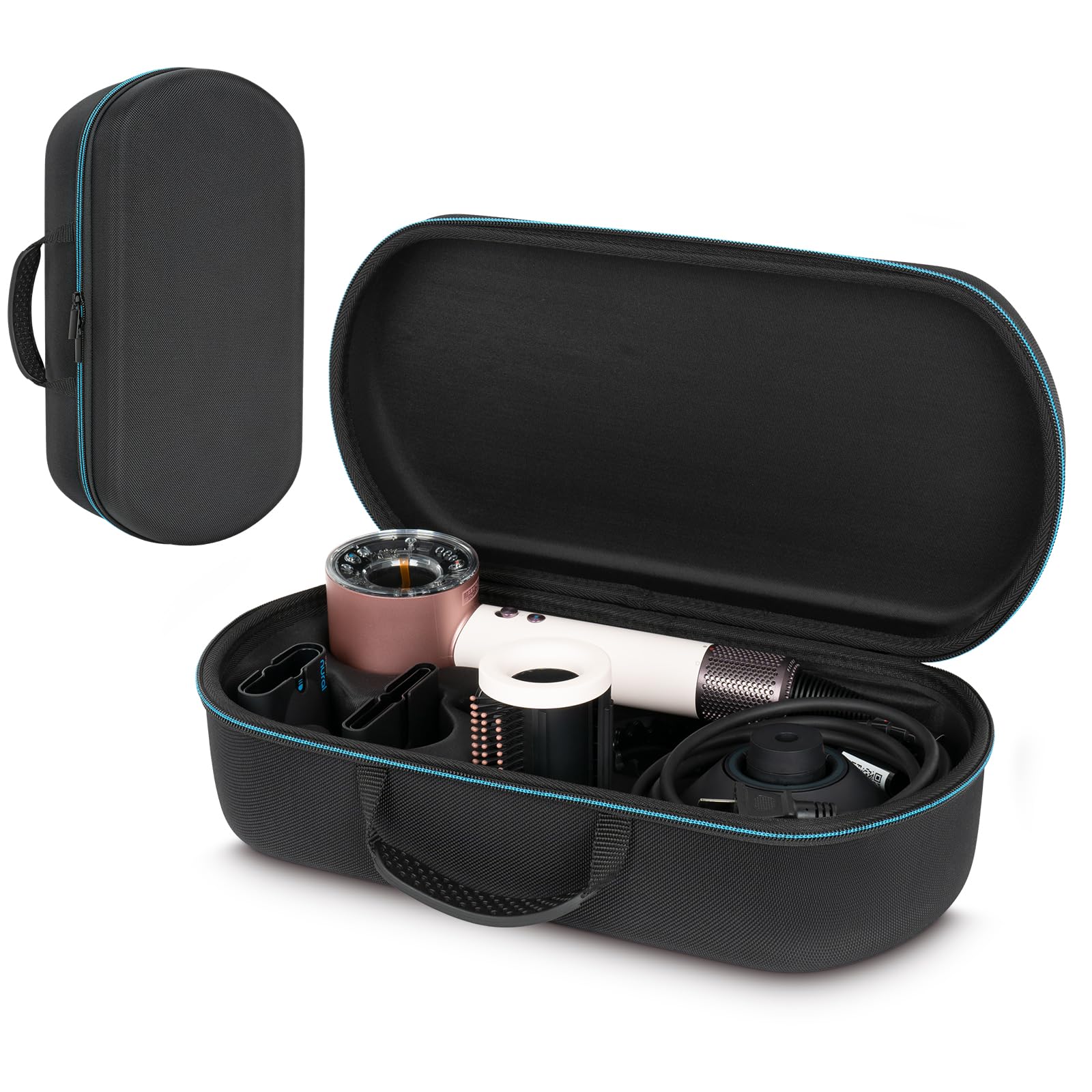 XINGFUDAO Hard Travel Carrying Case Compatible with Dyson Supersonic Nural HD16/HD15/HD08 Hair Dryer and Accessories, Waterproof and Wear-Resistant, Black