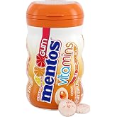 Mentos Sugar Free Vitamin Chewing Gum with Xylitol, Citrus, 45 Piece Bottle | 30% of Daily Value Vitamin B6, Vitamin B12, Vitamin C, Perfect for Long Lasting Fresh Breath at School &amp; Work
