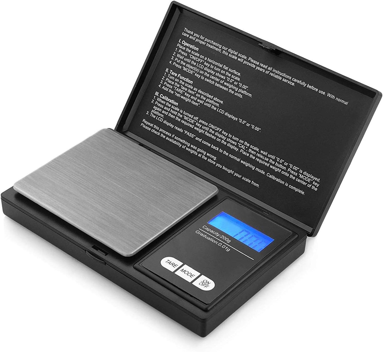 Reteck 200g/0,01g Taschenwaage - 200 x 0.01g Digitale Taschenwaage, Feinwaage, Digitalwaage Goldwaage Münzwaage mit LCD-Anzeige for Tabletten,Schmuck und vieles mehr