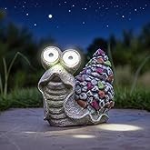 RKGOMDMU Snail with Light Up Eyes for Outdoors - Solar Powered Garden Snail Statue, Whimsical Decor - Decorations for lawns and grasslands、Balcony、Courtyard