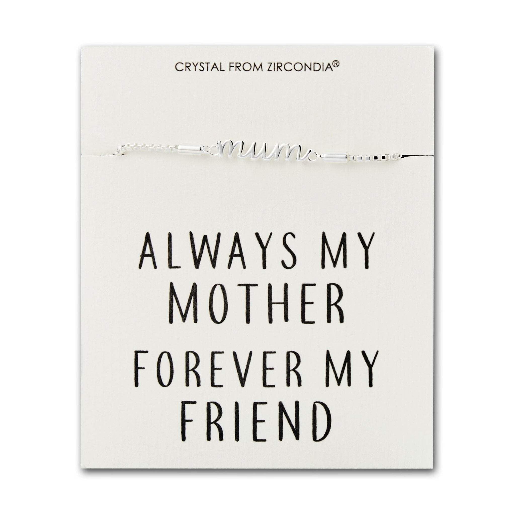 Philip Jones Mum Bracelet with Quote Card Created with Zircondia® Crystals