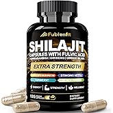 Fubienfit Shilajit Capsules - Premium Shilajit for Men - with Ashwagandha Ginseng and More Fulvic Acid for Men/Women - 120 Capsules
