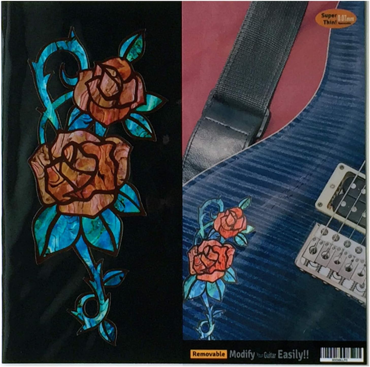 Inlaystickersfor Guitars & Bass - Red Roses,B-147RS-RD