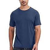netdraw Men's Ultra-Soft Viscose Bamboo Cotton T-Shirt, Crew Neck Short Sleeve Casual Lounge Dressy Undershirt Tee
