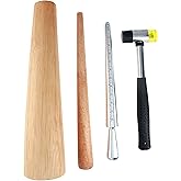 Heyiarbeit Metal Ring Sizer Mandrel Bracelet Stick Gauge Measuring Jewelry Tool Hammer Set Jewelry Tool