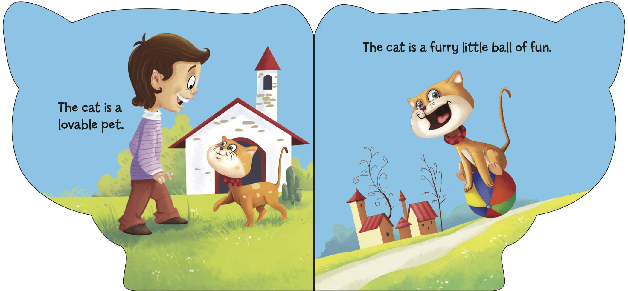 Board Book : Cat ( Animals and Birds ) - Cutout Board Books 4