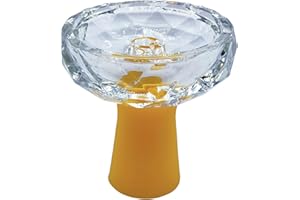 AGSDGAWD Hookah Bowl Diamond-Shaped Glass Shisha Bowl High-Temperature Resistant Compatible with Heat Management Systems Elevate Your Shisha Experience (Color : Yellow)