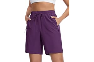 TACVASEN Women's Shorts Athletic Quick Dry Lightweight Waterproof Hiking Workout Shorts with Zipper Pockets Outdoor Summer