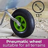 Neo Wheelbarrow Home Garden Cart Galvanised 100kg 65L 60x140x64cm view 5
