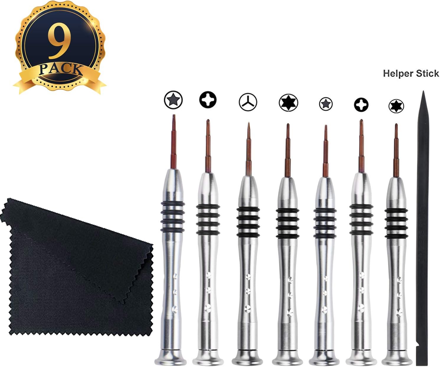 HaiMay 9 Pieces Tool Kit Pentalobe Screwdriver for Macbook Air/Pro and Retina