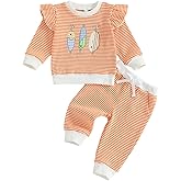 Hnyenmcko Newborn Baby Girl Clothes Waffle Long Sleeve Floral Sweatshirt Shirt Top + Pants Infant Fall Winter Outfits Set