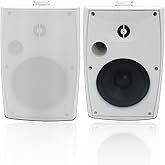 STUDIOFINIX 6.5 Inch 400W Outdoor Speakers Wired Waterproof Passive with Powerful Bass, Wall Mount Speakers for Patio Garden Poolside Home(Pair,White)