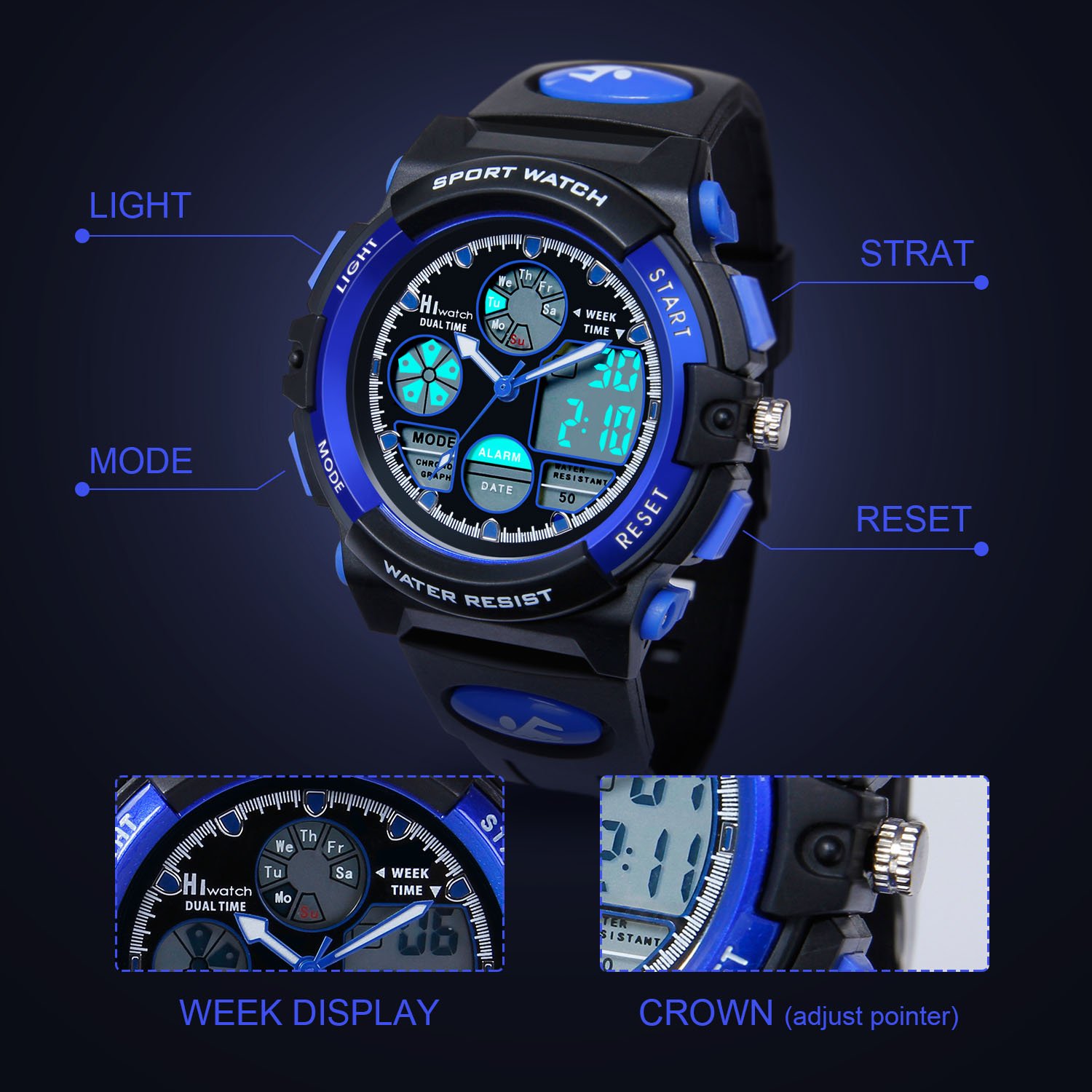 Galleon HIwatch Youth Watches Boys Girls WaterResistant Sports