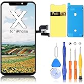 Ayake for iPhone X Screen Replacement, 5.8-inch LCD Display Full HD and Touch Digitizer Assembly True Tone Programmable Face ID Remains with Tool Kits, for Model A1865,A1901,A1902
