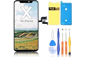 Ayake Screen Replacement for iPhone X, 5.8-inch LCD Display Full HD and Touch Digitizer Assembly True Tone Programmable Face ID Remains with Tool Kits, for Model A1865,A1901,A1902