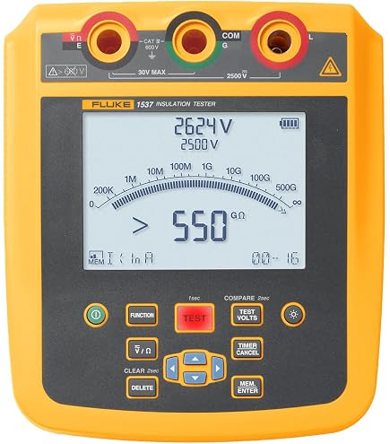 Megger 212159 Analog Insulation Tester, Hand-Crank Powered, 100